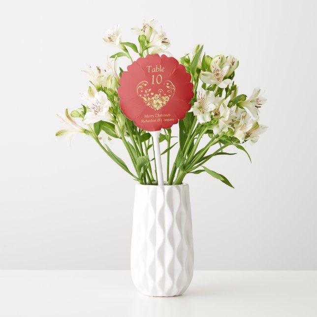 Corporate Christmas Party Table Number Balloon (Vase)