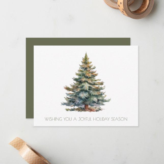 Corporate Christmas Tree Note Card (Front/Back In Situ)