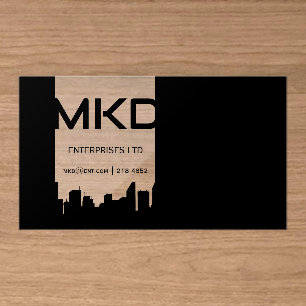 Corporate City Skyline Modern Professional Office Clear Business Cards
