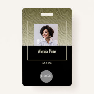 Corporate Classy Gold Employee ID Logo Name Photo Badge