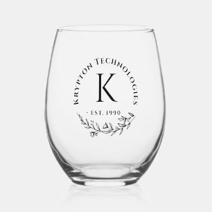 Corporate clients monogram Bulk gifts Stemless Stemless Wine Glass