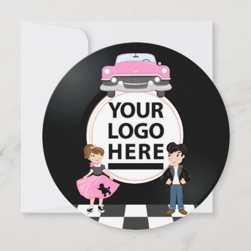 CorporateClubCollegeSchool Sock Hop Retro Party Invitation