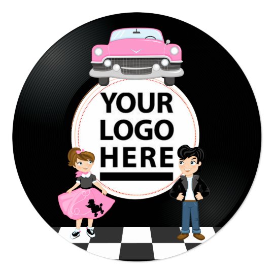 Corporate Club College School Sock Hop Retro Party Invitation