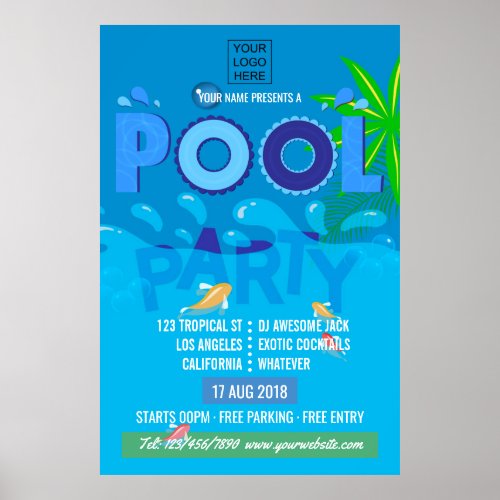 Corporate/Club Summer Pool Party Invitation Poster