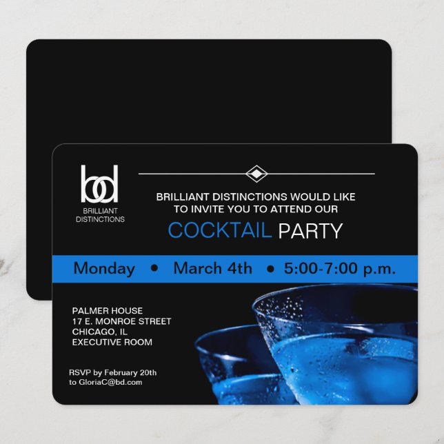 corporate cocktail party invitation (Front/Back)