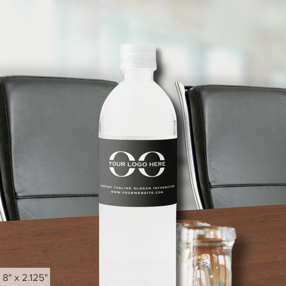 Corporate Company Business Logo Black Water Bottle Label - Product | North Red Vine