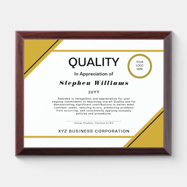 Corporate | Company Business Quality Award (Horizontal)