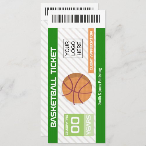 Corporate Company Function Basketball Event Ticket Invitation