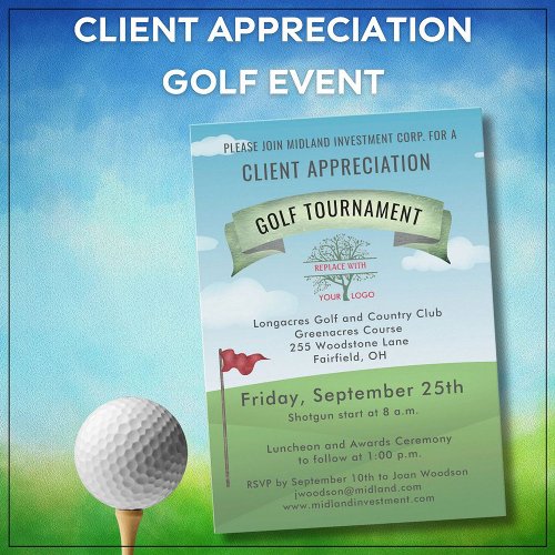 Corporate Company Golf Tournament  Invitation