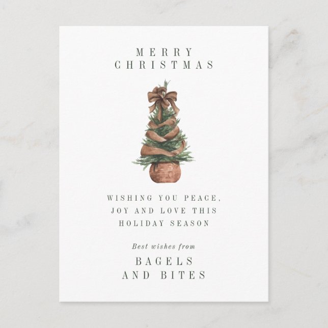 CORPORATE COMPANY HOLIDAY | Christmas Tree Postcar Postcard (Front)