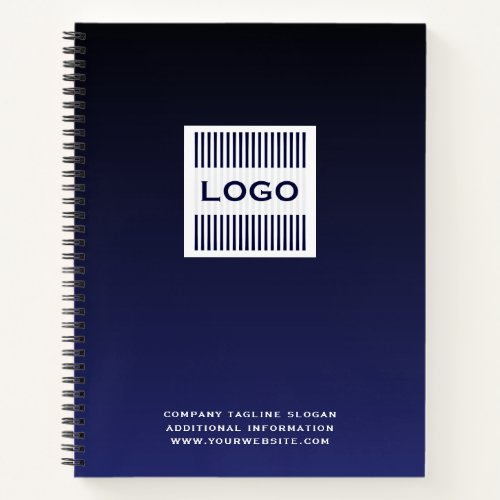 Corporate Company Logo Branded Navy Blue Notebook
