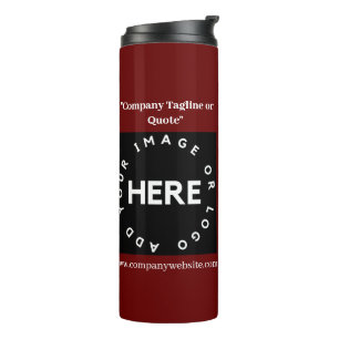 Corporate Company Logo Maroon Minimalist QR Code Thermal Tumbler