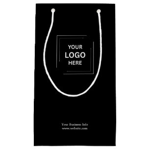 Corporate Company Minimalist Custom Black Business Small Gift Bag