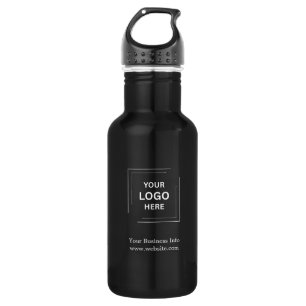 Corporate Company Minimalist Custom Black Business Stainless Steel Water Bottle