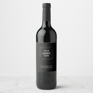 Corporate Company Minimalist Custom Black Business Wine Label
