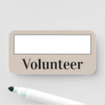 [ Thumbnail: Corporate, Conservative "Volunteer" Name Tag ]