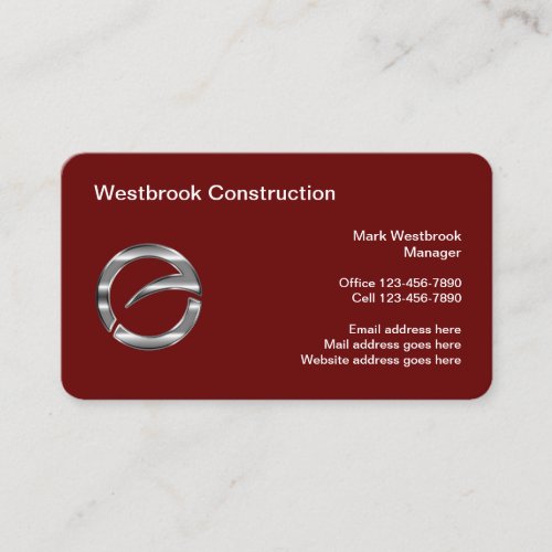 Corporate Construction Service Business Card