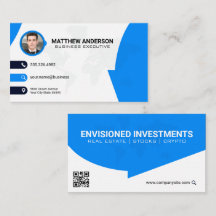 Corporate Contact | World Map | QR Code | Blue