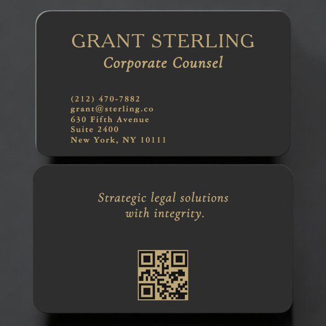 Corporate Counsel QR Code Professional Business Card (Creator Uploaded)