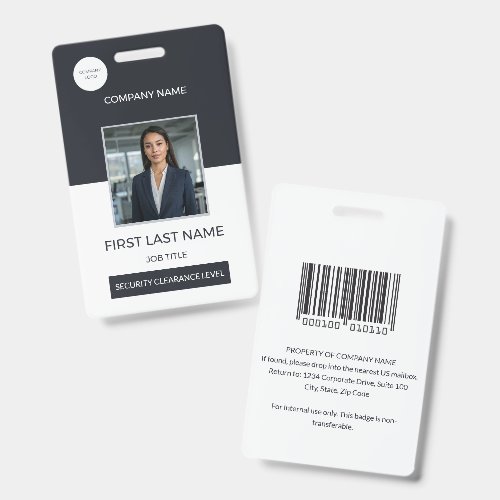 Corporate Custom Logo Employee Photo ID Security Badge