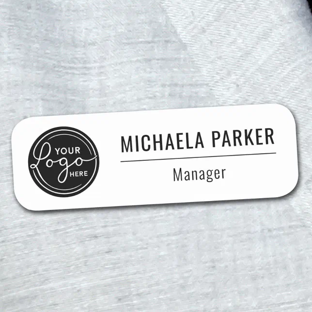 Corporate Custom Logo Magnetic Or Safety Pin Name Tag | Zazzle