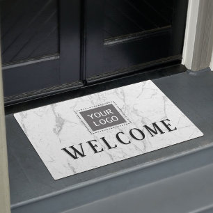 Corporate Custom Logo Modern Marble Welcome Doormat
