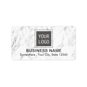 Corporate Custom Logo Modern White Marble Business Label