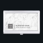 Corporate Custom Logo Modern White Marble Case For Business Cards<br><div class="desc">Corporate Custom Logo Modern White Marble Business Card Holder.</div>
