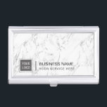 Corporate Custom Logo Modern White Marble Case For Business Cards<br><div class="desc">Corporate Custom Logo Modern White Marble Business Card Holder.</div>