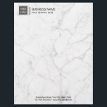 Corporate Custom Logo Modern White Marble Letterhead<br><div class="desc">Corporate Custom Logo Modern White Marble Letterhead.</div>