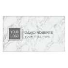 Corporate Custom Logo Modern White Marble