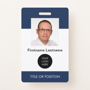 Corporate Dark Blue ID Photo Name Badge