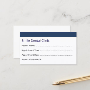 Corporate Dental Appointment Card Dark Blue