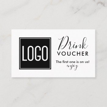 Corporate Drink Voucher | Company Logo Promo Business Card by special_stationery at Zazzle