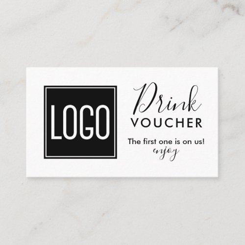 Corporate Drink Voucher  Company Logo Promo Business Card