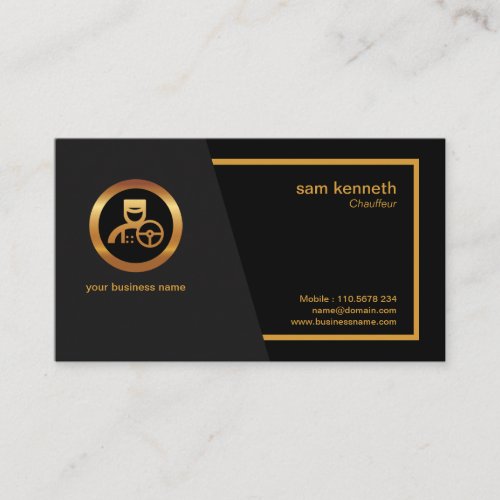 Corporate Elegance Modern Professional Chauffeur Business Card