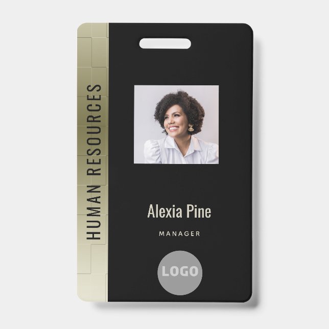Corporate Employee Logo Name Department Photo Badge (Front)