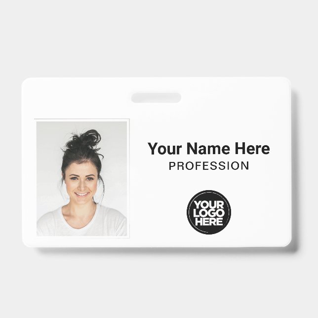 Corporate Employee, Name, Logo, Photo ID Badge (Front)