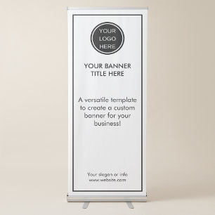 Corporate Event l Black and White Business Logo Retractable Banner