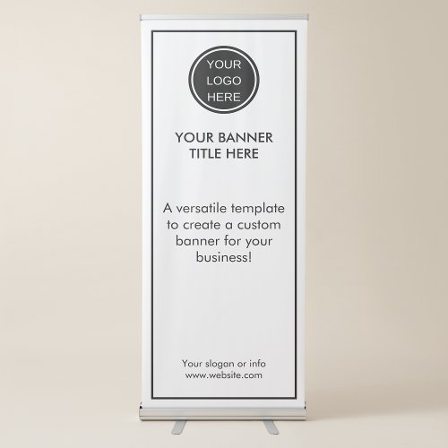 Corporate Event l Black and White Business Logo Retractable Banner