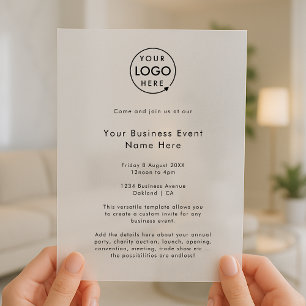 Corporate Event   Minimalist Professional Business Vellum Invitations
