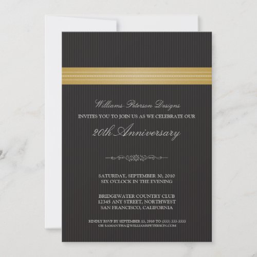 Corporate Event Ribbon Invitation (gold)