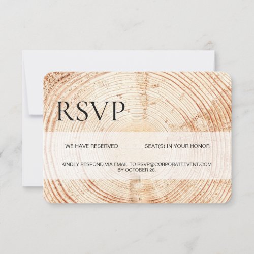 Corporate event Rustic Wood RSVP reserved Seating