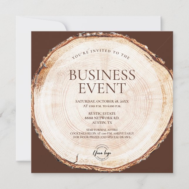 Corporate event Rustic Woodland Custom Invitation (Front)
