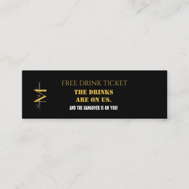 Corporate Event Wedding Drink Voucher Company Card (Front)