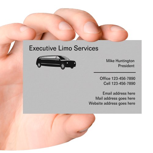 Corporate Executive Limousine Services Business Card