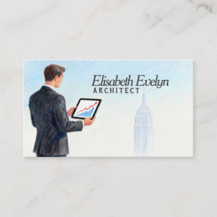 Corporate Executive Reviewing Performance Metrics Business Card