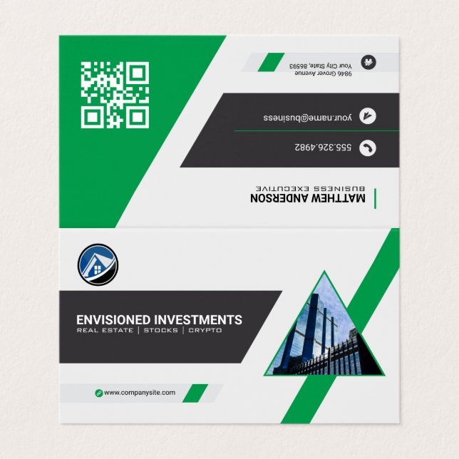 Corporate | Financial  Business Card (Outside Unfolded)