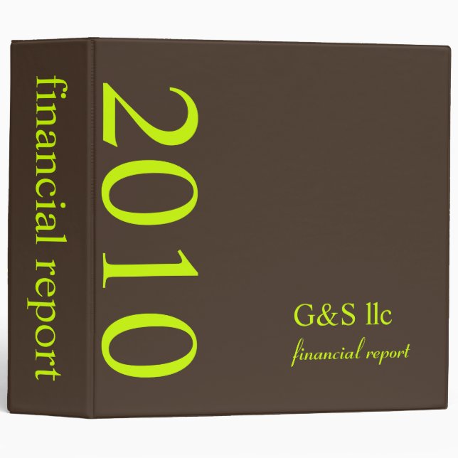 Corporate Financial Report, plain 3 Ring Binder (Front/Spine)