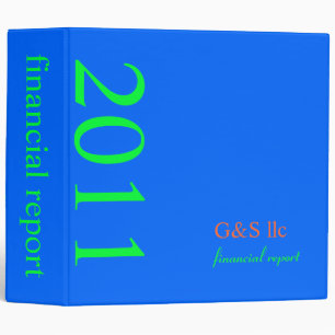Corporate Financial Report, plain/DIY neon blue Binder